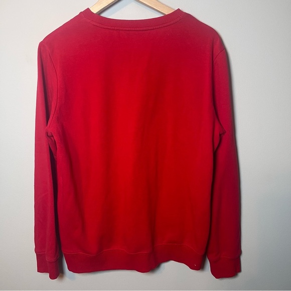 Tommy Hilfiger Fleece Crewneck Sweatshirt Men’s M Red Pullover Flag Logo - Picture 8 of 8